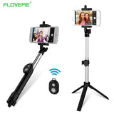 FLOVEME Foldable Mini Selfie Stick Self Bluetooth Selfie Stick+Tripod+Bluetooth Shutter Remote Controller for iPhone Android