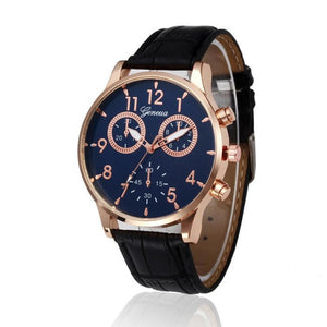 Business Style Casual Watch Men Quartz Faux Chronograph Quartz Watch PU Leather Men's Wristwatches relogio masculino 2016 #