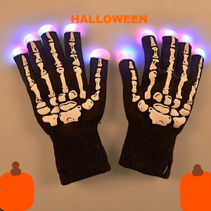 Bone Chilling LED Halloween Gloves