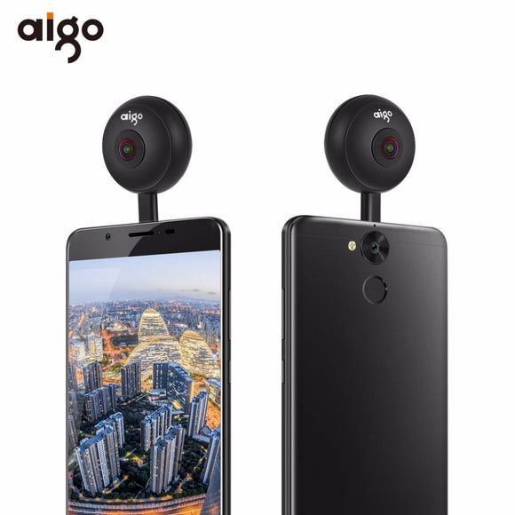 Aigo Mini Ai360 VR Phone Panoramic Camera 720 Degree Video Camera Dual Lens with Dual Adapters Connectors For Smartphone