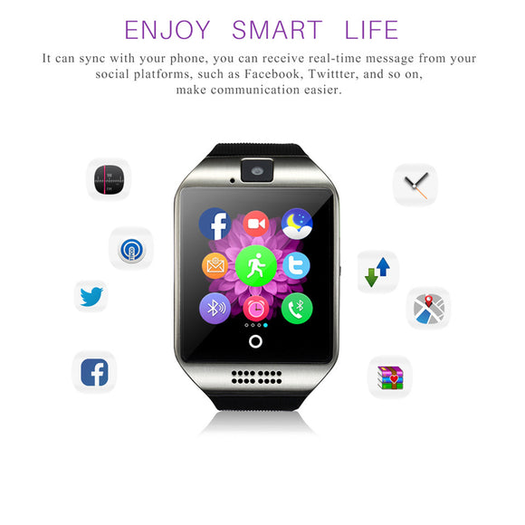 Q18 Bluetooth Smart Bracelet Watch Phone Support SIM TF Wearable Devices Sleep Monitor/Remote for Android Smartphone iPhone