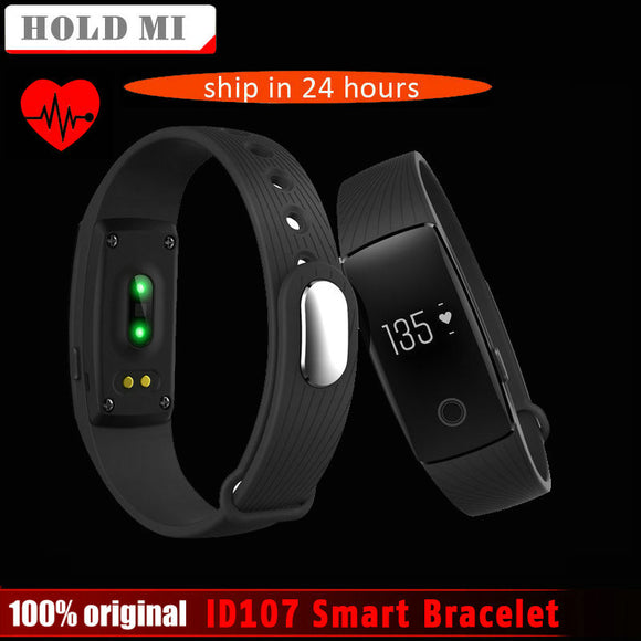 Hold Mi ID107 Bluetooth 4.0 Smart Bracelet smart band Heart Rate Monitor Wristband Fitness Tracker for Android iOS Smartphone