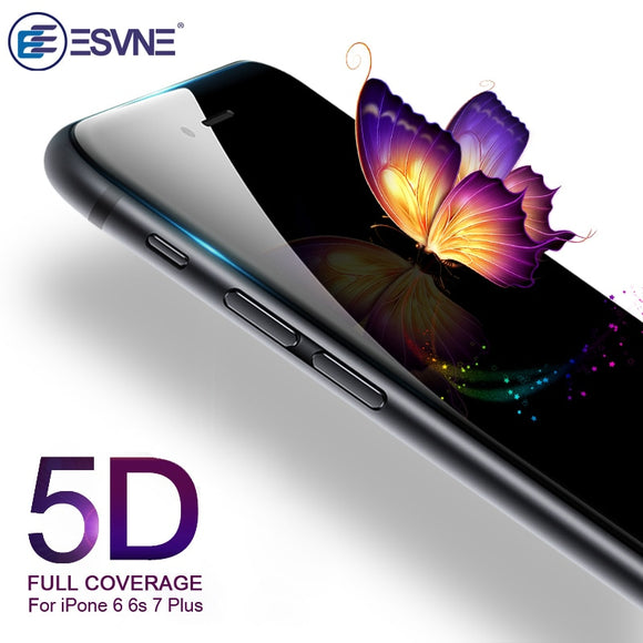 ESVNE 5D Tempered Glass for iphone 7 glass 6s plus Screen Protector For iPhone 6 Glass Full Cover Film Curved Edge