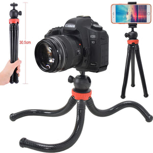 ightpro Flexible Photo Camera Tripod Stand with Ballhead Bundle for DSLR, Holder Clip for iPhone Smartphone Phonegraphy