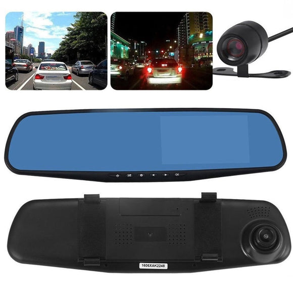 HD 1080P Car DVR Dash Camera Dual Cam Vehicle Front Rear DVR Lens Video Recorder Front And Rear Dual Camera Traffic Recorder