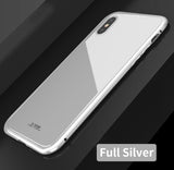 Magnetic Adsorption Flip Case for iPhone X 8 Plus 7 Plus Tempered Glass Back Cover Luxury Metal Bumpers for iPhone 7 8 Hard Case