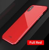 Magnetic Adsorption Flip Case for iPhone X 8 Plus 7 Plus Tempered Glass Back Cover Luxury Metal Bumpers for iPhone 7 8 Hard Case