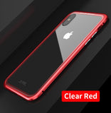 Magnetic Adsorption Flip Case for iPhone X 8 Plus 7 Plus Tempered Glass Back Cover Luxury Metal Bumpers for iPhone 7 8 Hard Case