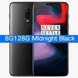 Oneplus 6 Mobile Phone 6GB/8GB RAM 64GB/128GB/256GB ROM 6.28" NFC Dual Camrea 20+16MP Snapdragon 845 Octa Core Android 8.1