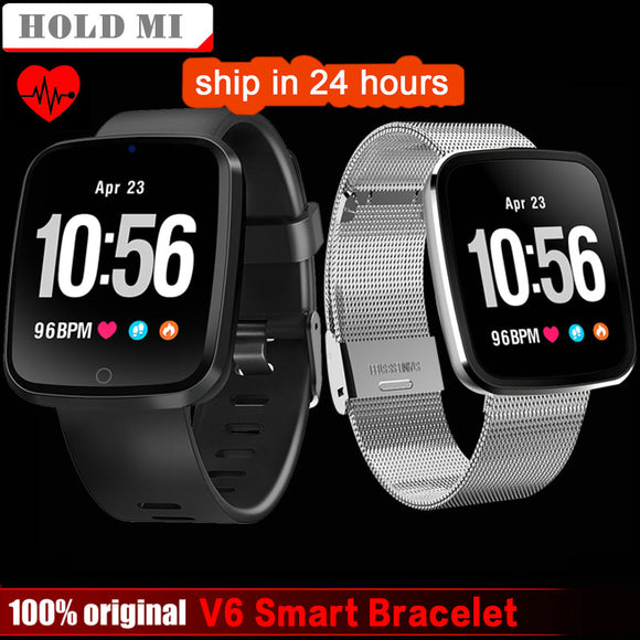 Hold Mi Smart band V6 Heart Rate monitor Fitness tracker Bracelet Blood Pressure Monitor sport watch for IOS Android Smartphones