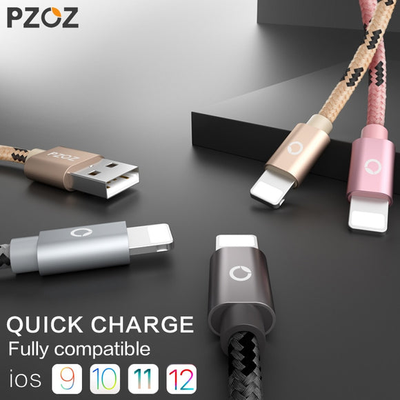 PZOZ usb cable for iphone cable 8 7 6 plus 6s 5 5s se X ipad 2 mini fast charging cables mobile phone charger cord data adapter