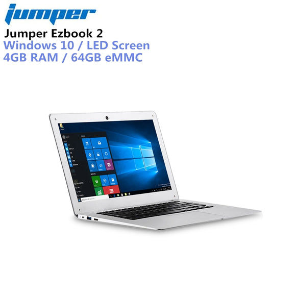 Jumper Ezbook 2 14.0'' LED FHD 10000mAh Ultrabook Notebook Windows 10 Intel Cherry Trail X5 Z8350 Quad Core 4GB+64GB Laptop HDMI