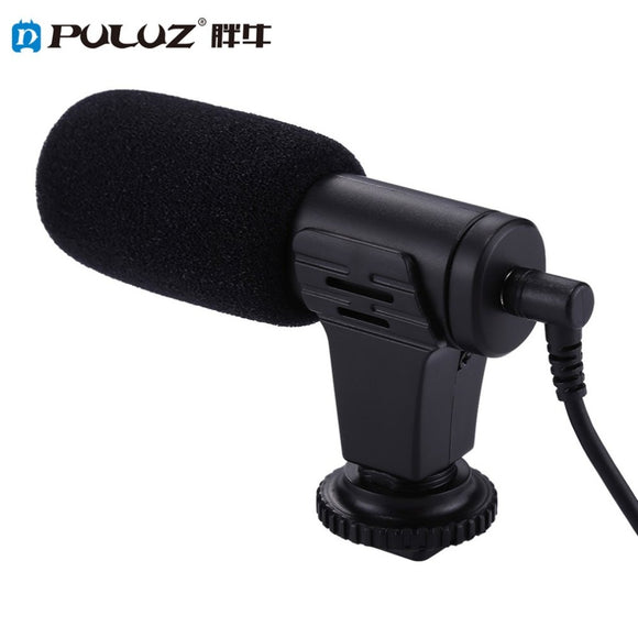 PULUZ 3.5mm Audio Stereo Recording Professional Interview Microphone for DSLR & DV Camcorder Smartphones Microphone