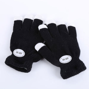 New Kids Fingertip LED Gloves Rainbow Flash Light Glow Stick Gloves Mittens