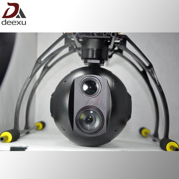 Unmanned aircraft UAV Drone infrared thermal imaging camera and 30x zoom HD video camera with 3 axis gimbal stabilizer