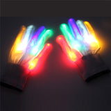 Creative Colorful LED Luminous Finger Gloves Glowing in the Dark Lighting Flashing Camping Hiking Lights Luminous Gloves Supplie