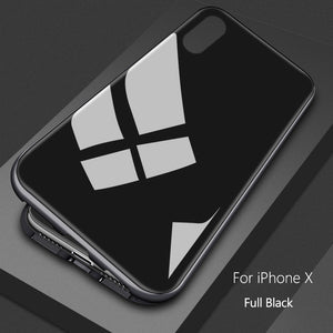 Essager Ultra Magnetic Adsorption Phone Case For iPhone X 10 8 7 6 6S S Plus Coque Luxury Metal Magnet Back Glass Cover Fundas