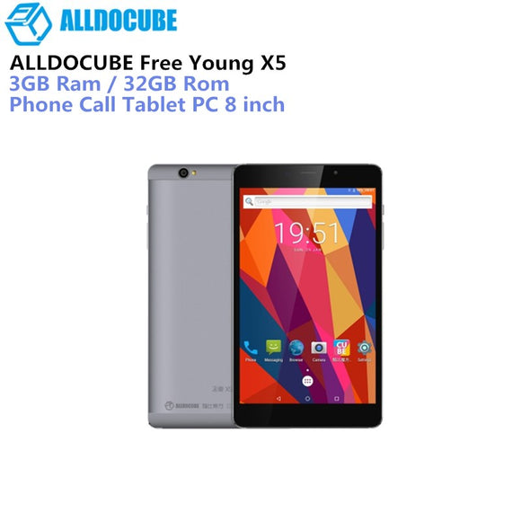 ALLDOCUBE Free Young X5 4G Tablet PC 8 inch 1200*1920 IPS Android7.0 Octa core MT8783V-CT 13MP 3GB Ram 32GB Rom GPS