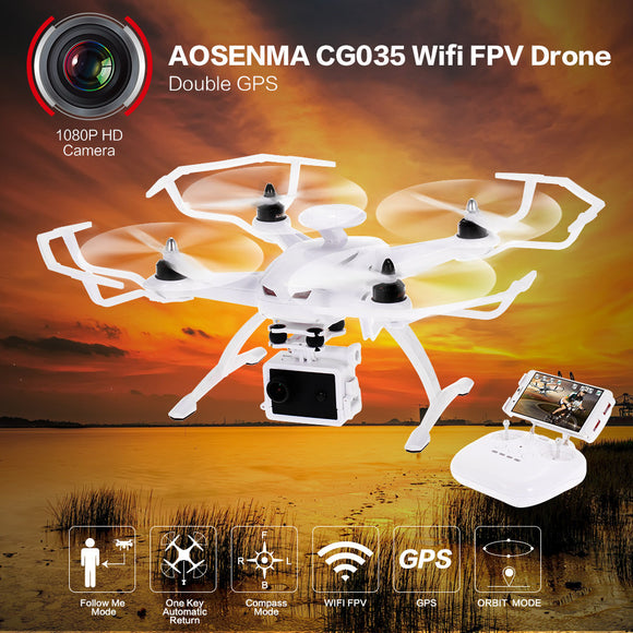 AOSENMA CG035 Wifi FPV 1080P HD Camera Drone Double GPS Follow Me Orbit Mode Brushless Quadcopter