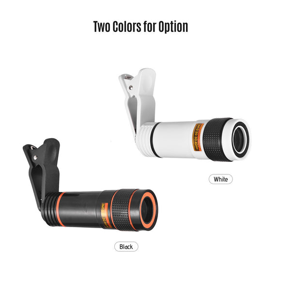 12X Zoom Optical Smartphone Telephoto Lens Portable Mobile Phone Telescope Lens with Clip Universal for iPhone Samsung HUAWEI Xiaomi HTC Most Phones