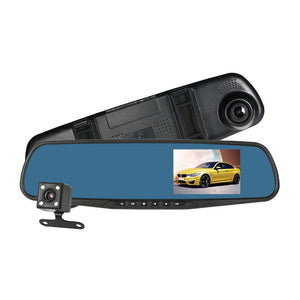 KKmoon 4'' 1080P FHD Dual Lens Car DVR Rear View Dash Cam Video Camera Recorder