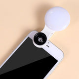 Portable Size Selfie Light with Wide Angle Lens Clip-on Rechargeable LED Ring Light for Smartphones Tablets