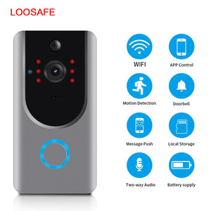 LOOSAFE Wireless IP Doorbell Apartments IR Alarm Wireless Security Camera Surveillance Camera PTZ IP Cam Night  Viewer Doorbell