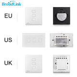 Broadlink TC2 3Gang EU US UK Touch Light Switch Wireless Remote Wifi Switch 3G 4G Remote Control Switch For Smarthome Automation