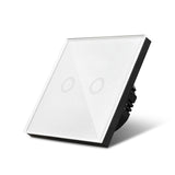 Waterproof 1/2/3 Gang LED light Touch Switch 220V EU/UK Standard Sensor Wall lamp Switch Tempered Glass Panel Module