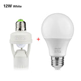 PIR Infrared Motion Sensor LED lamp light Switch Holder + E27 12W 220V LED Bulb Kit For Stair Hallway lighting