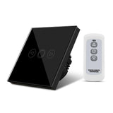 Touch Screen Sensor LED light Switch 220V LED Dimmer Waterproof EU UK Standard Power Wall Touch Switch With RF Remote Control