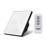Touch Screen Sensor LED light Switch 220V LED Dimmer Waterproof EU UK Standard Power Wall Touch Switch With RF Remote Control